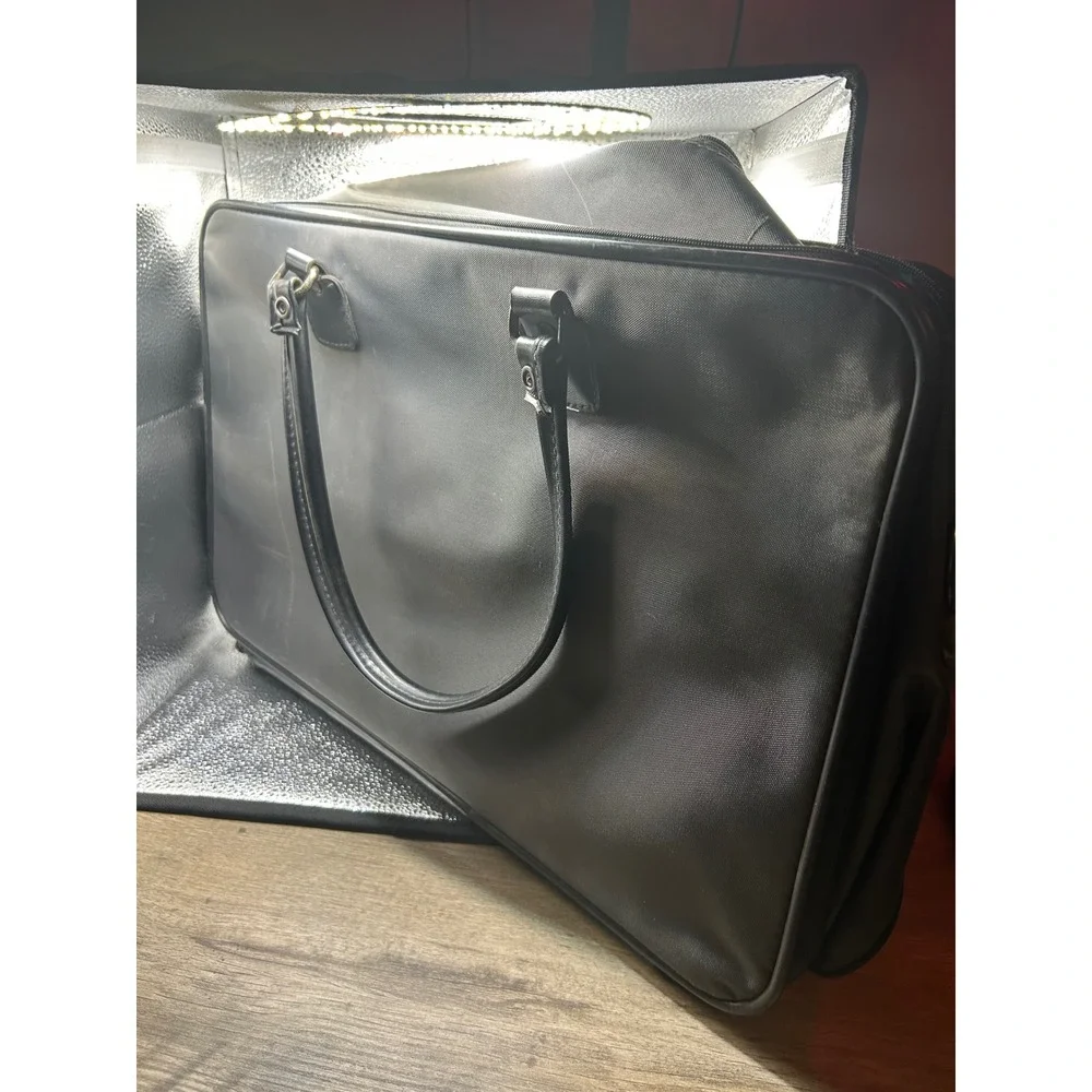 Verdi Black Nylon Briefcase Laptop Bag Professional Business Messenger Tote